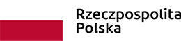 Biało-czerwona flaga i napis Rzeczpospolita Polska